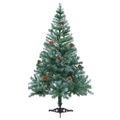 vidaXL Umelý vianočný stromček s 150 LED-i Zelená 150 cm PVC a oceľ