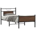 vidaXL Posteľný rám bez matraca hnedý dub 75x190 cm kompozitné drevo