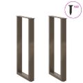 vidaXL Nohy konzolového stolíka v tvare U, 2 ks, prírodná oceľ, 38 x (72-73) cm, oceľ