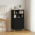 vidaXL Highboard Čierny dub 60 x 36 x 110 cm Kompozitné drevo