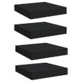 vidaXL Plávajúce nástenné police 4 ks, čierne 23x23,5x3,8 cm, MDF