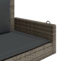 vidaXL Hojdacia lavica s vankúšmi sivá 119x56x48 cm polyratan