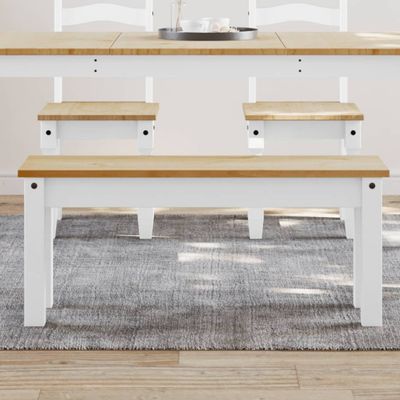 vidaXL Jedálenská lavica PANAMA biela 105x30x45 cm borovicový masív