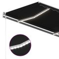 vidaXL Ručne zaťahovacia markíza s LED 3,5x2,5 m antracitová