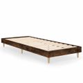 vidaXL Posteľný rám bez matraca dymový dub 75x190 cm kompozitné drevo