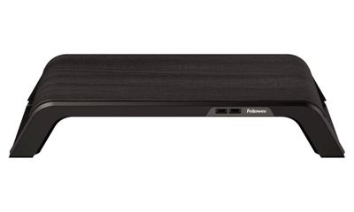 Stojan pod monitor Fellowes HANA čierny Podstavec, pre monitor, ergonomický, nastaviteľný, nosnosť 18kg, 2x USB 2.0, 2x nabíjačka USB, čierny