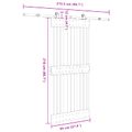vidaXL Posuvné dvere NARVIK Prírodná a čierna 95 x 210 cm (213,5 cm)