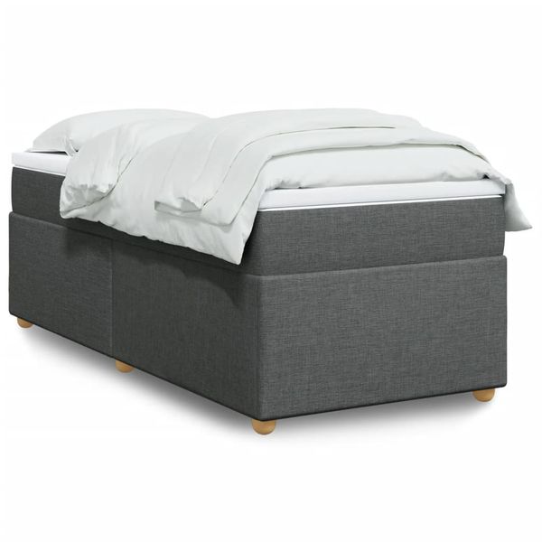vidaXL Posteľný rám boxsping s matracom tmavosivý 80x200 cm látka