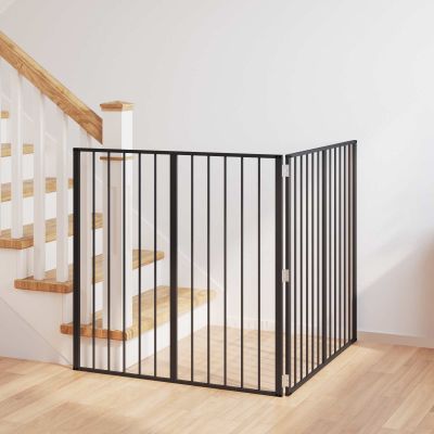 vidaXL Psia brána 2 pcs Čierny 100 x 100 cm Pozinkovaná oceľ