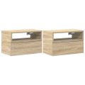 vidaXL Nástenné nočné stolíky 2 ks dub sonoma 45x26x28,5 cm