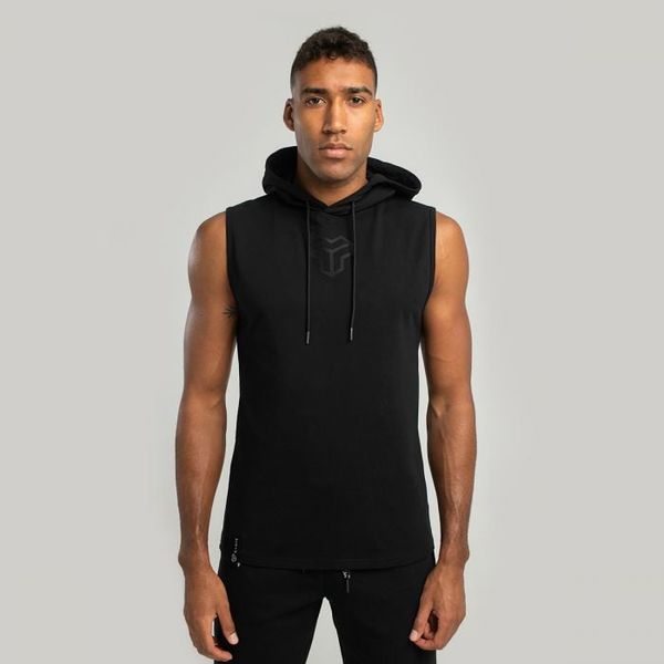 Tielko Essential Hoodie Tank Black - STRIX, veľkosť S, 95 % cotton, 5 % elastane