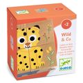 Drevené puzzle kocky Kamaráti z divočiny