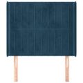 vidaXL Čelo postele so záhybmi tmavomodrá 103x16x118/128 cm zamat