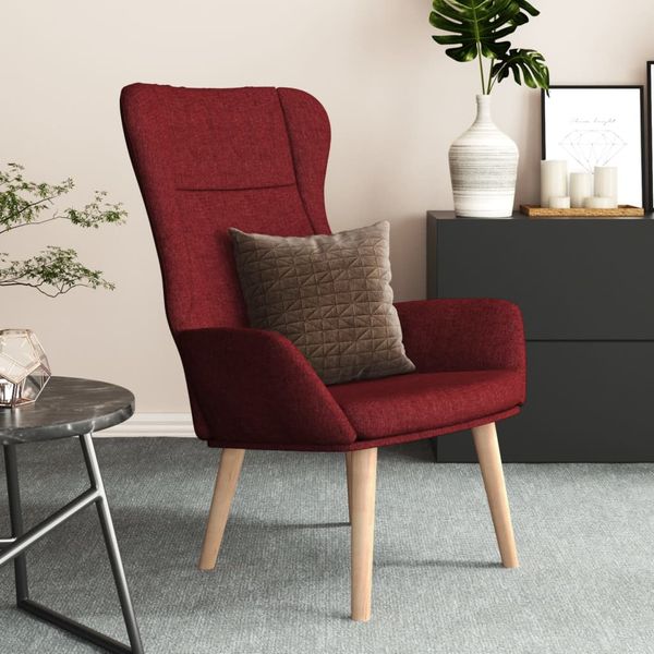 vidaXL Relaxačné kreslo vínovo-červené látkové