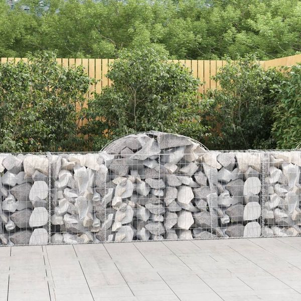 vidaXL Oblúkové gabionové koše 3 ks 200x50x80/100cm pozinkované železo