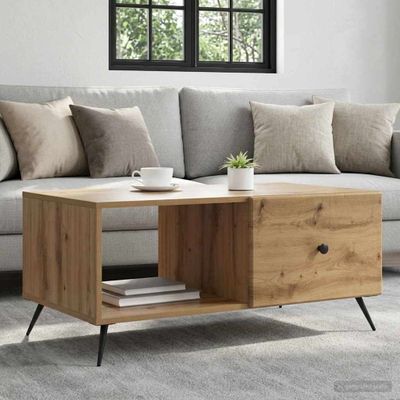 vidaXL Konferenčný stolík Dub artisan 90 x 50 x 40 cm Kompozitné drevo