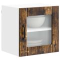 vidaXL Nástenný sklenený kabinet LUCCA Dymový dub 40 x 31 x 40 cm
