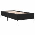 vidaXL Posteľný rám čierny 90x200 cm kompozitné drevo a kov
