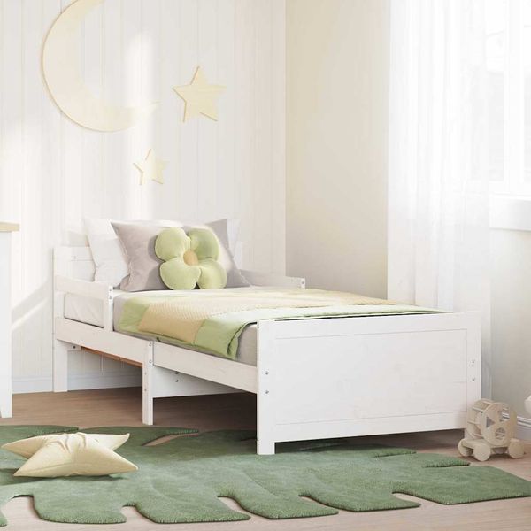 vidaXL Rám postele s čelnou doskou Biela 80 x 200 cm Kompozitné drevo