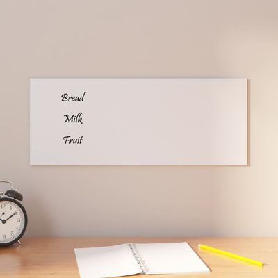 vidaXL Nástenná magnetická tabuľa biela 50x20 cm tvrdené sklo