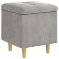 vidaXL Ottoman s Úložným Priestorom Svetlosivá 40 x 40 x 45 cm Zamat
