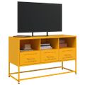 vidaXL TV skrinka horčicovožltá 100,5x39x60,5 cm oceľ