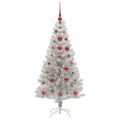vidaXL Vianočný stromček Strieborná 120 cm PET