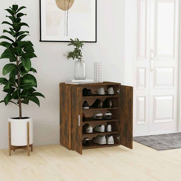 vidaXL Botník dymový dub 60x35x70 cm spracované drevo