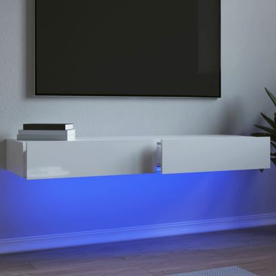 vidaXL TV skrinky s LED svetlami 2 ks lesklé biele 60x35x15,5 cm