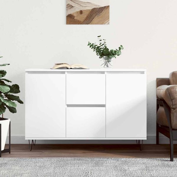 vidaXL Komoda, biela 101,5x35x70 cm, kompozitné drevo