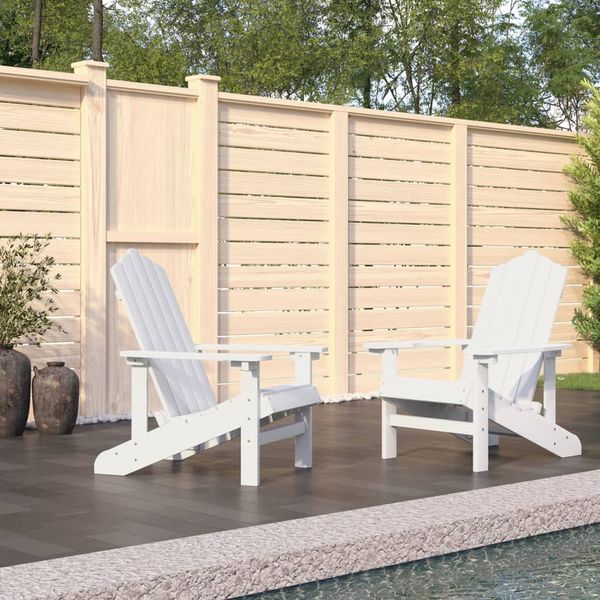 vidaXL Záhradné stoličky Adirondack 2 ks HDPE biele