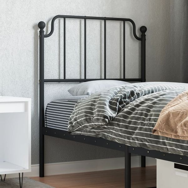 vidaXL Kovové náhradné čelo postele čierne 75 cm