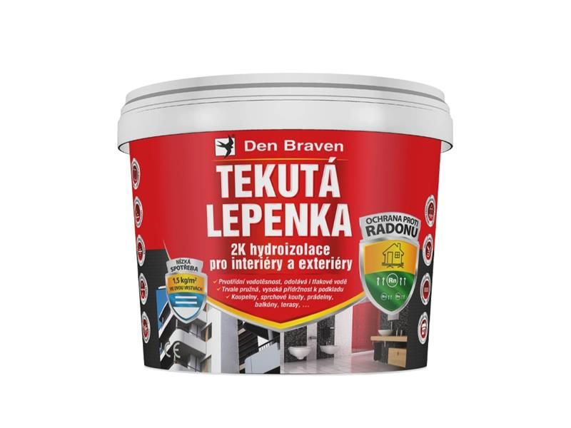 Tekutá lepenka DEN BRAVEN sivá 21kg