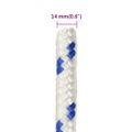 vidaXL Lodné lano biele 14 mm 25 m polypropylén