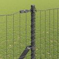 vidaXL Stĺp na plot. 12 ks Sivá Povrchovo upravená oceľ