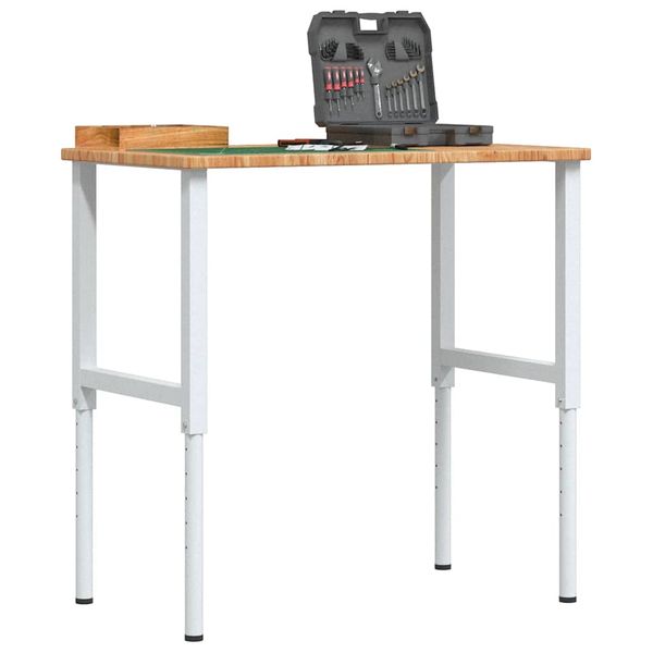 vidaXL Pracovný stôl bledohnedý 100x60x(71,5-98)cm dub. masív obdĺžnik