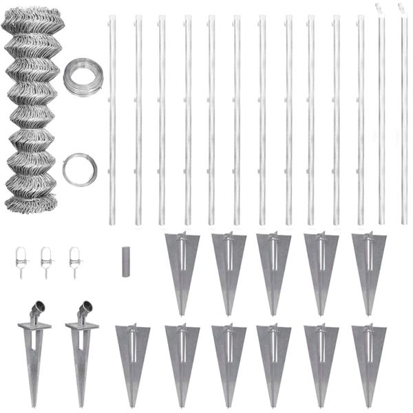 vidaXL Drôtené pletivo+stĺpiky a hroty, pozinkovaná oceľ 25x1,5 m