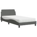 vidaXL Posteľ s matracom Dover tmavosivá 100x200 cm látka