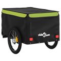 vidaXL Vozík za bicykel, čierno zelený 30 kg, železo