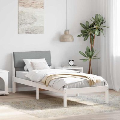 vidaXL Rám postele Biela a svetlosivá 80 x 200 cm Borovicový masív