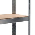 vidaXL Úložné police 2 ks strieborné 90x30x180 cm oceľ a drevovlákno