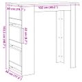 vidaXL barový stôl s úložným stojanom čierny dub 102x50x103,5 cm