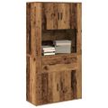vidaXL Highboard Staré drevo 80 x 33 x 150 cm Kompozitné drevo