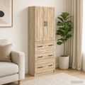 vidaXL Sada skríň 2 ks 66 x 34,5 x 87 cm Kompozitné drevo Dub sonoma