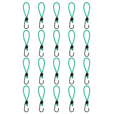 vidaXL Bungee šnúry s háčikmi 20 ks 15 cm