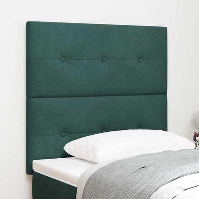 vidaXL LED hlavová doska s LED pásikmi Zelená 100 cm Zamat