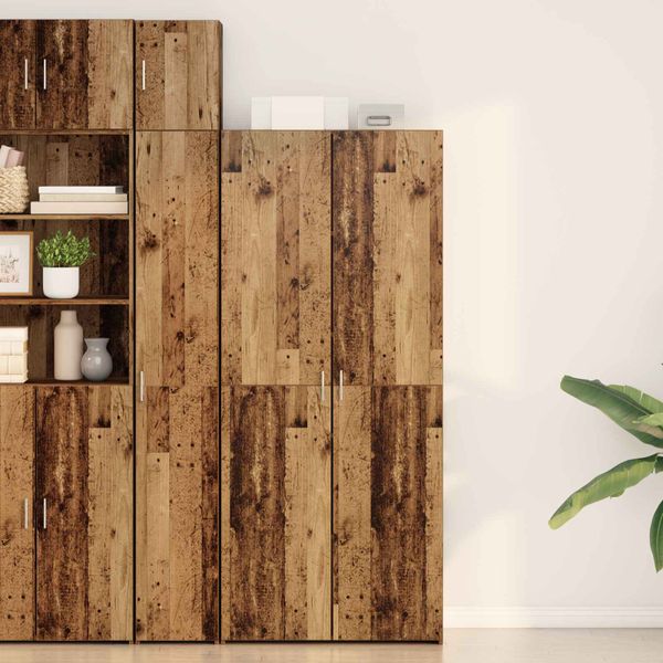 vidaXL Highboard 2 pcs Staré drevo 80 x 42 x 185 cm