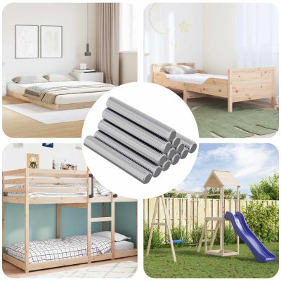 vidaXL Skrutková tyč 12 pcs Strieborná 8 x 55 mm Oceľ