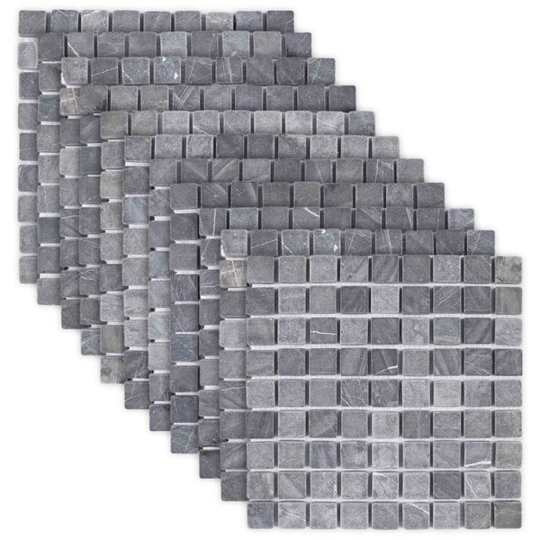 vidaXL Mozaikové dlaždice Sivá 30 x 30 cm Mramor