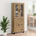 vidaXL Highboard 2 ks Remeselný dub 69,5 x 34 x 180 cm